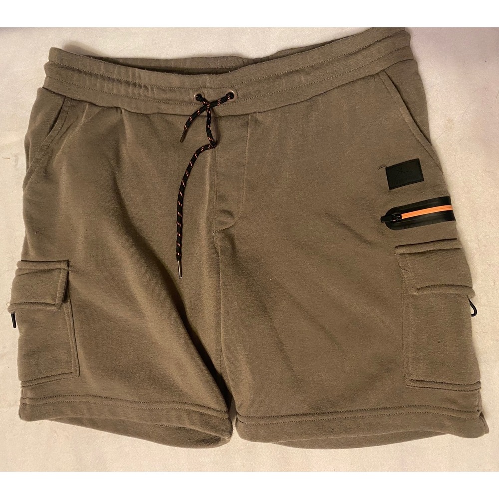 Ring of Fire Cargo Sweat‎ Shorts Mens Large Olive Green Good RYB1434 Utility